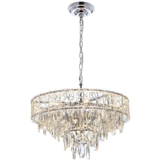 Подвесная люстра Citilux Sagrada CL317251, 9×E14 по 60 Вт, хром/прозрачный