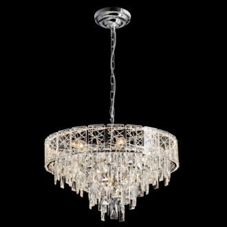 Подвесная люстра Citilux Sagrada CL317251, 9×E14 по 60 Вт, хром/прозрачный