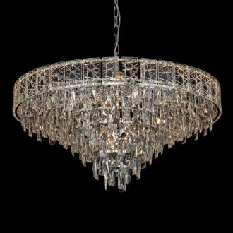 Подвесная люстра Citilux Sagrada CL317281, 18×E14 по 60 Вт, хром/прозрачный