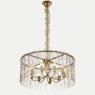 Подвесная люстра Citilux Talla CL318292, 9×E14 по 60 Вт, золотой/прозрачный