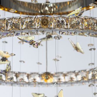 Каскадная люстра Citilux Etera CL322090, LED 180 Вт, хром/прозрачный