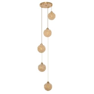 Каскадная люстра Citilux Cloudy CL323052, 5×E27 по 40 Вт, золотой/прозрачный