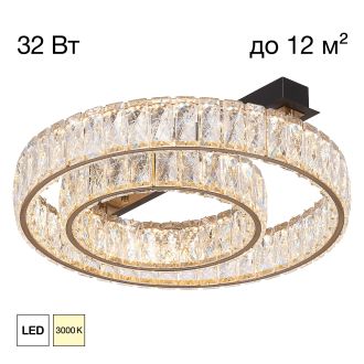 Накладная люстра Citilux Palant CL325152, LED 32 Вт, черный/прозрачный