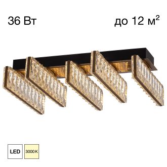 Накладная люстра Citilux Palant CL325252, LED 36 Вт, черный/прозрачный