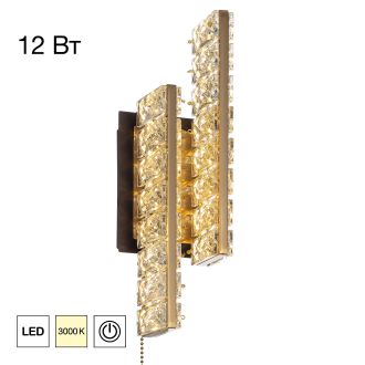 Бра Citilux Palant CL325422, LED 12 Вт, черный/прозрачный, классический стиль