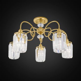 Накладная люстра Citilux Синди CL330152, 5×E14 по 60 Вт, золотой/прозрачный