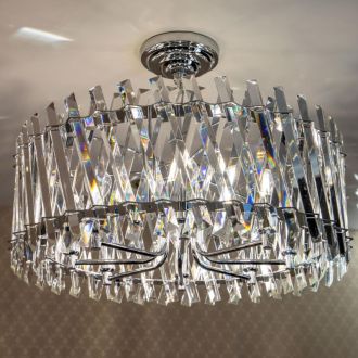 Подвесная люстра Citilux Ингвар CL334281, 8×E14 по 60 Вт, хром/прозрачный