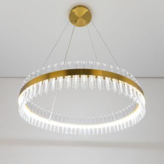 Подвесная люстра Citilux Рианна CL337083, LED 80 Вт, бронзовый/прозрачный