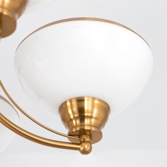 Люстра на штанге Citilux Краков CL401153, 5×E27 по 75 Вт, золотой/белый