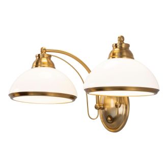 Бра Citilux Краков CL401323, 2×E27 по 75 Вт, бронзовый/белый