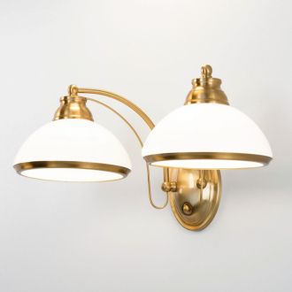 Бра Citilux Краков CL401323, 2×E27 по 75 Вт, бронзовый/белый