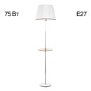Торшер Citilux Линц CL402970T, E27, 75 Вт, хром/белый, классический стиль Торшер Citilux Линц CL402970T, E27, 75 Вт, хром/белый, классический стиль