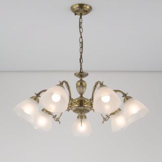 Подвесная люстра Citilux Латур CL413271, 7×E27 по 75 Вт, бронзовый/белый