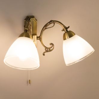 Бра Citilux Латур CL413421, 2×E27 по 75 Вт, бронзовый/белый, классический стиль