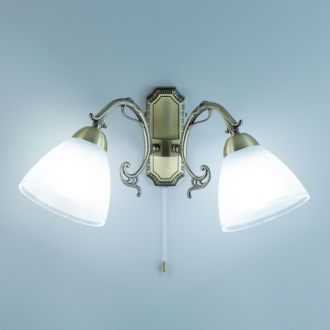 Бра Citilux Латур CL413421, 2×E27 по 75 Вт, бронзовый/белый, классический стиль