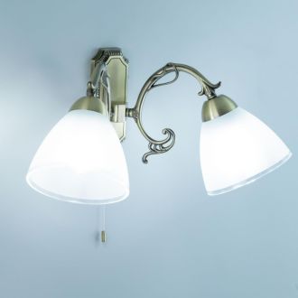Бра Citilux Латур CL413421, 2×E27 по 75 Вт, бронзовый/белый, классический стиль