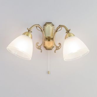 Бра Citilux Латур CL413421, 2×E27 по 75 Вт, бронзовый/белый, классический стиль