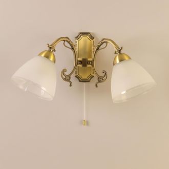 Бра Citilux Латур CL413421, 2×E27 по 75 Вт, бронзовый/белый, классический стиль