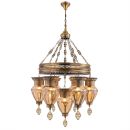 Подвесная люстра Citilux Каир CL419263, 7×E27 по 75 Вт, бронзовый/бежевый Подвесная люстра Citilux Каир CL419263, 7×E27 по 75 Вт, бронзовый/бежевый