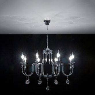 Подвесная люстра Citilux Рига CL437181, 8×E14 по 60 Вт, хром