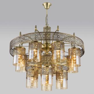 Подвесная люстра Citilux Эмир CL467193, 9×E27 по 75 Вт, бронзовый/прозрачный