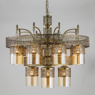 Подвесная люстра Citilux Эмир CL467193, 9×E27 по 75 Вт, бронзовый/прозрачный