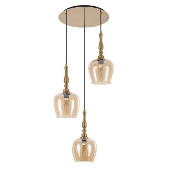 Подвесной светильник Citilux Nort CL475012, 3×E27 по 40 Вт, бронзовый/янтарный