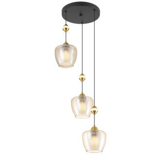 Подвесной светильник Citilux Nort CL475023, 3×E27 по 40 Вт, черный/янтарный