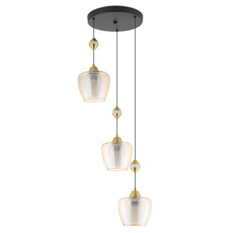 Подвесной светильник Citilux Nort CL475023, 3×E27 по 40 Вт, черный/янтарный