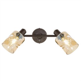 Бра Citilux Кингстон CL518520, 2×E14 по 40 Вт, коричневый/прозрачный