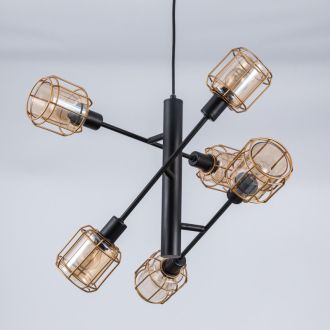Подвесной светильник Citilux Таверна CL542162, 6×E14 по 60 Вт, черный/бежевый
