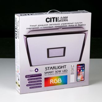 Накладной светильник Citilux Старлайт Смарт CL703AK80G, LED 90 Вт, хром/белый