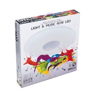 Накладной светильник Citilux Light & Music CL703M61, LED 60 Вт, хром/белый
