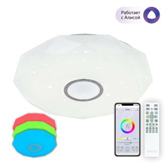 Накладной светильник Citilux Диамант Смарт CL713A80G, LED 85 Вт, хром/белый
