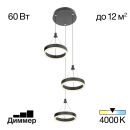 Каскадная люстра Citilux Дуэт CL719031, LED 60 Вт, черный, современный стиль Каскадная люстра Citilux Дуэт CL719031, LED 60 Вт, черный, современный стиль