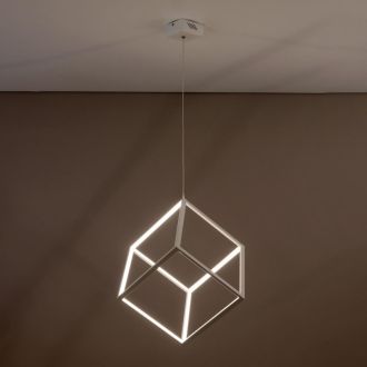 Подвесной светильник Citilux Куб CL719300, LED 40 Вт, белый, хай-тек стиль