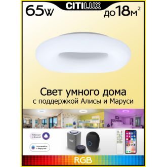 Накладной светильник Citilux Стратус Смарт CL732A520G, LED 65 Вт, белый
