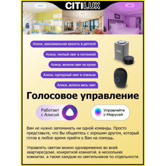 Накладной светильник Citilux Стратус Смарт CL732A520G, LED 65 Вт, белый