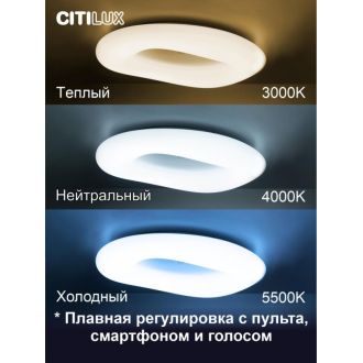 Накладной светильник Citilux Стратус Смарт CL732A800G, LED 115 Вт, белый