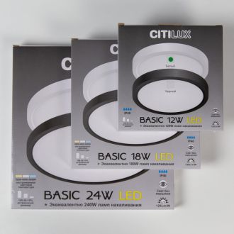 Накладной светильник Citilux Бейсик CL738121N, LED 12 Вт, черный/белый
