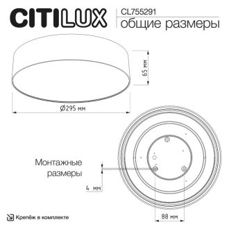 Накладной светильник Citilux Bart CL755291, LED 24 Вт, черный/белый