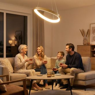 Подвесной светильник Citilux Genka smart CL756A042, LED 55 Вт, золотой/белый
