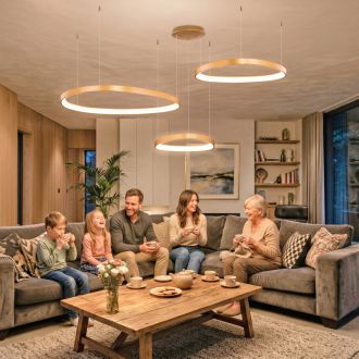 Каскадная люстра Citilux Genka smart CL756A092, LED 240 Вт, золотой/белый