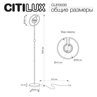 Торшер Citilux Loong CL810030, LED 46 Вт, белый, современный стиль
