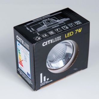 Встраиваемый светильник Citilux Альфа CLD001KNW1, LED 7 Вт, хром/белый