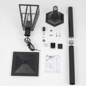 Садово-парковый светильник Citilux Forts CLU09B, E27, 40 Вт, черный/прозрачный