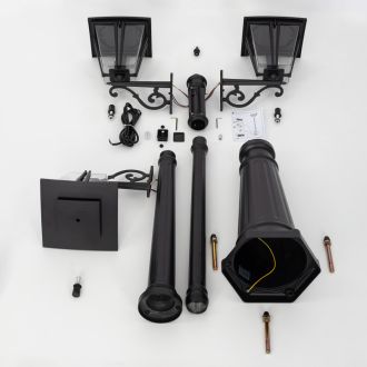 Садово-парковый светильник Citilux Forts CLU10P3, 3×E27 по 40 Вт, черный/прозрачный