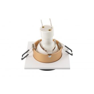 DK2402-GD Встраиваемый светильник, IP 20, 50 Вт, GU10, черный/золотой, алюминий