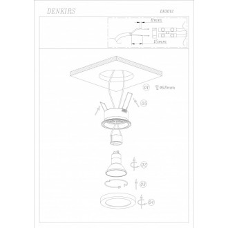 DK3012-WH Встраиваемый светильник влагозащ., IP 44, 50 Вт, GU10, белый, алюминий