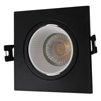 DK3071-BK+WH Встраиваемый светильник, IP 20, 10 Вт, GU5.3, LED, черный/белый, пластик
